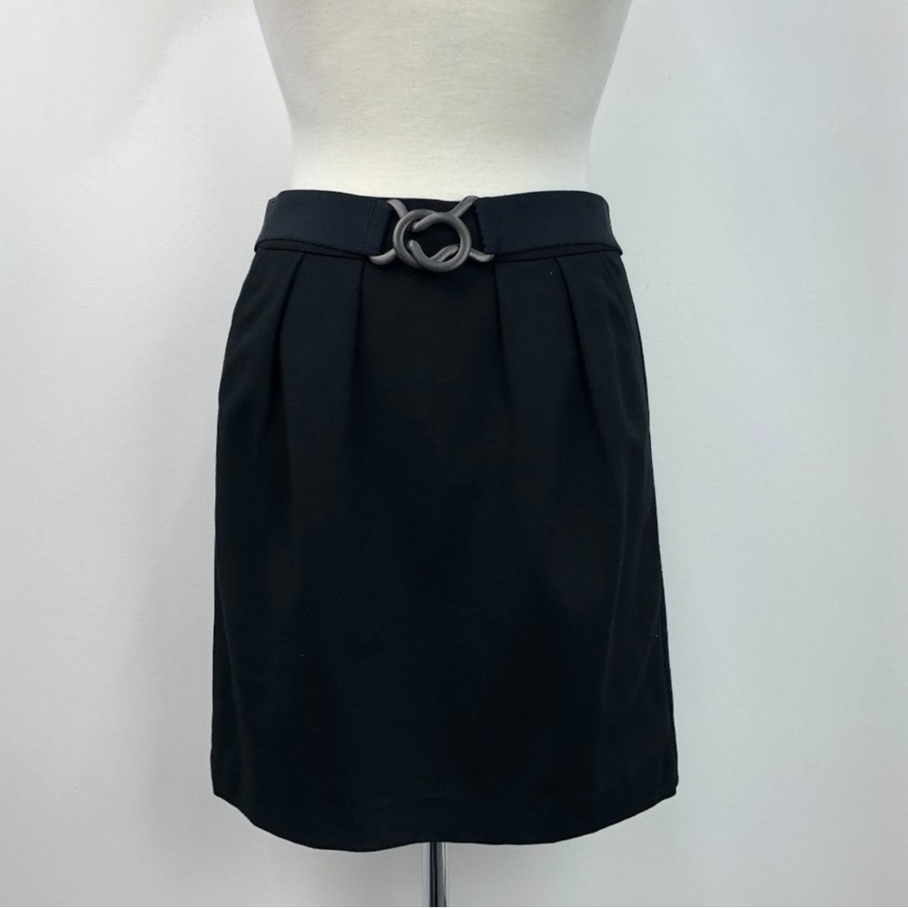 Trina Turk Black Pleated Mini Pencil Pocket Skirt - size 6. U